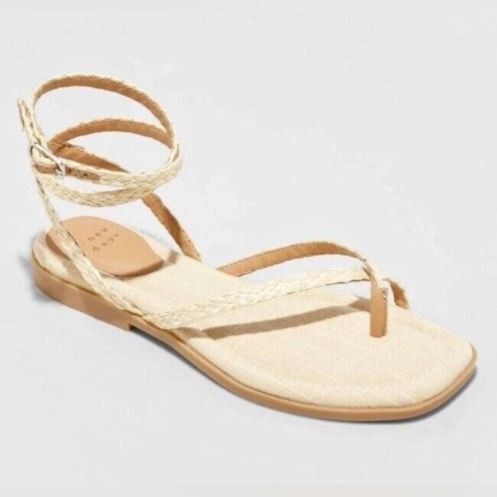 Women's Ankle Strap Sandals - Beige 7